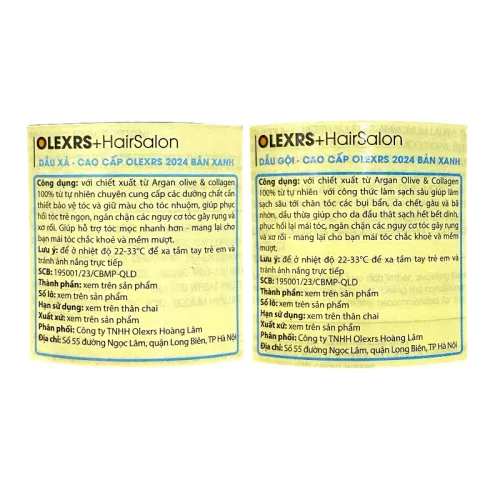 Combo Gội Xả Collagen Olexrs Argan Oil Essence Màu Xanh 500ml - Phiên Bản Mới 2024