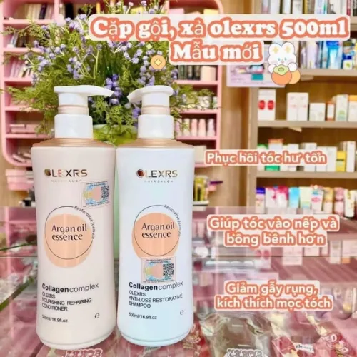 Combo Gội Xả Olexrs Argan Oil Essence Màu Cam 500ml - Phiên Bản Mới 2024