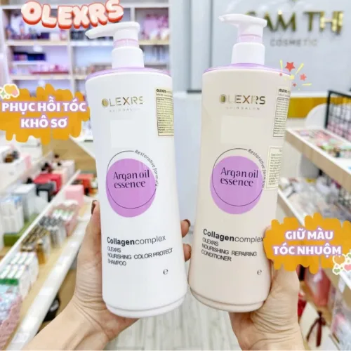 Combo Gội Xả Olexrs Argan Oil Essence Màu Tím 500ml