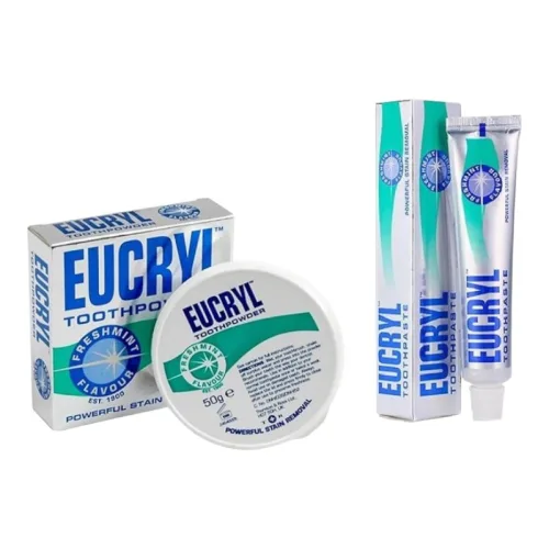 Combo Kem Đánh Trắng Răng Và Bột Tẩy Trắng Răng Eucryl Tooth Powder