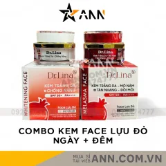 Combo Kem Face Dưỡng Trắng Da Mặt Dr.Lina Lựu Đỏ Ngày Đêm 25g Hỗ Trợ Trắng Da Mờ Nám