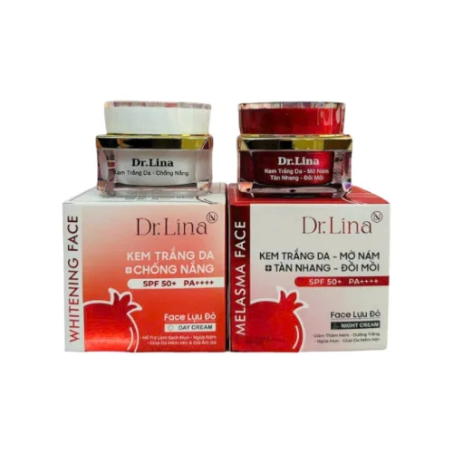 Combo Kem Face Dưỡng Trắng Da Mặt Dr.Lina Lựu Đỏ Ngày Đêm 25g Hỗ Trợ Trắng Da Mờ Nám