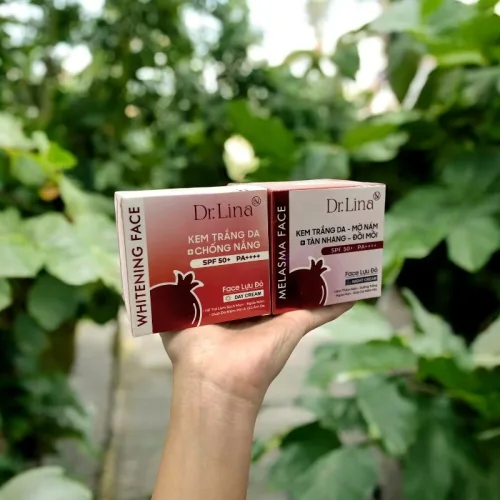 Combo Kem Face Dưỡng Trắng Da Mặt Dr.Lina Lựu Đỏ Ngày Đêm 25g Hỗ Trợ Trắng Da Mờ Nám