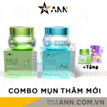 Combo Kem Face Hỗ Trợ Giảm Mụn Xanh Lá + Xanh Biển SON Cosmetic Tặng Cao Bưởi Phiên Bản Mới