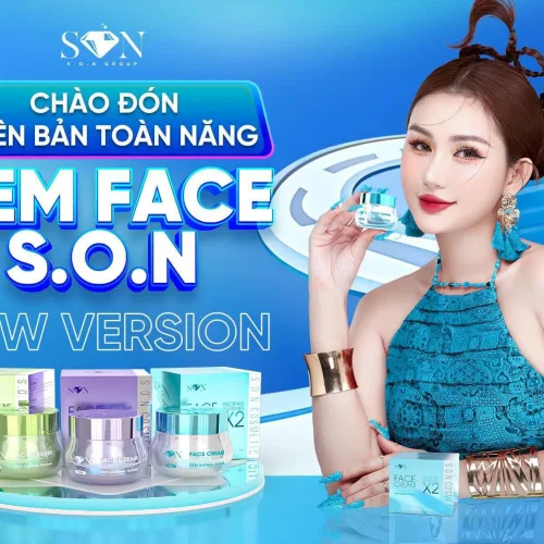 Combo Kem Face Hỗ Trợ Giảm Mụn Xanh Lá + Xanh Biển SON Cosmetic Tặng Cao Bưởi Phiên Bản Mới