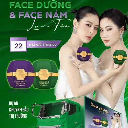 Combo Kem Face Nám Và Kem Dưỡng Da Lục Tảo Nhà Soo Young Đang Khuynh Đảo Hội Chị Em💥💥