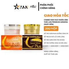 Combo Kem Face Nhân Sâm Thái Lan Premium Ginseng Ngày Đêm 20g/Hộp
