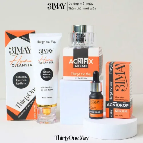 Combo Kem Mụn 31may Acnifix 15g & Serum Mụn 31may Acnidrop 10ml & Sữa Rửa Mặt 31may Hydra Cleanser 100ml - Mỹ Phẩm Thirty One May