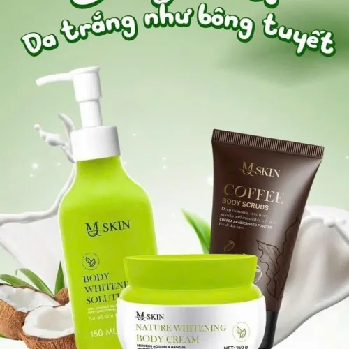 Combo Kem Ủ Trắng và Kem Body Dưỡng Trắng Sữa Dừa MQ Skin Nature Whitening Body