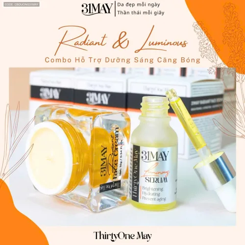Combo Kem Nám 31may - Serum 31May Luminous 15ml Và Kem Face Nám 31May Radiant 16g - Mỹ Phẩm Thirty One May