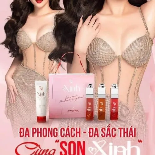 Combo Son Mỹ Phẩm Đông Anh Mua 1 set son xinh tặng 1 tẩy tế bào chết môi