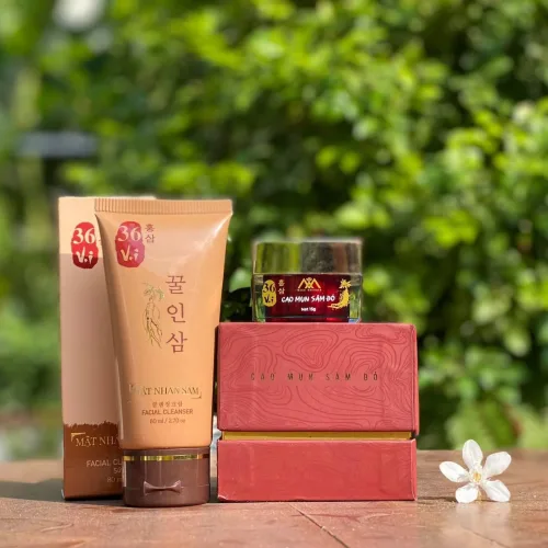 Combo sữa rữa mặt mật nhân sâm và cao sâm mụn 36 vị