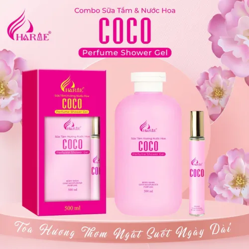 Combo Sữa Tắm Hương Nước Hoa Charme Coco 500ml & Nước Hoa Charme Coco 10ml