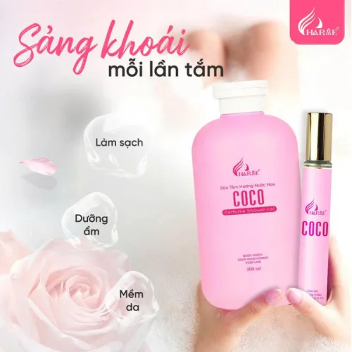 Combo Sữa Tắm Hương Nước Hoa Charme Coco 500ml & Nước Hoa Charme Coco 10ml