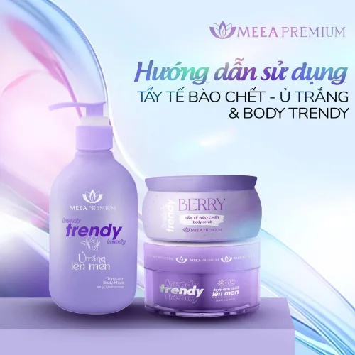 Combo Ԁưỡпɡ Trắng BоԀу Trendy Meea Premium Organic  Nhất dáng nhì da trắng xinh cùng combo dưỡng trăng nhà Mee