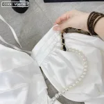 Đầm 2 dây rớt tay phồng ngực xếp ly