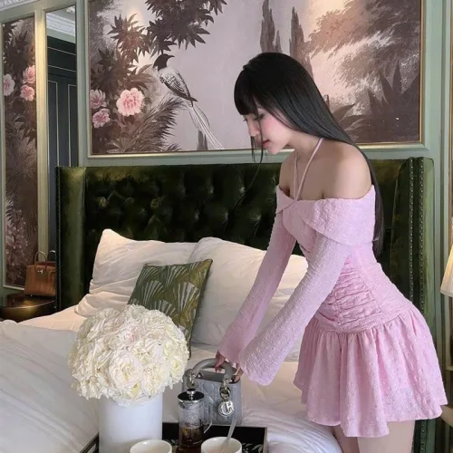 Đầm baby xếp eo nhún 2 kiểu mặc