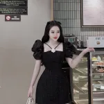 Đầm bố ánh lấp lánh phối tay oganza