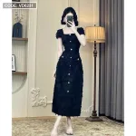 Đầm bố basic midi tay ngắn