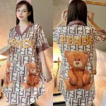 Đầm form suông cổ bẻ hoạ tiết