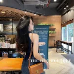 Đầm jean cổ yếm kèm belt