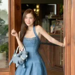 Đầm jean đan dây lưng