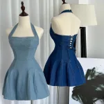 Đầm jean đan dây lưng