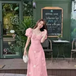 Đầm maxi thêu hoa cúp ngực