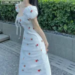 Đầm maxi thêu hoa cúp ngực