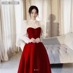 Đầm midi phố voan dây cổ