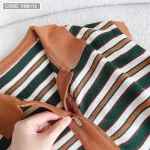Đầm midi polo sọc viền cổ quảng châu