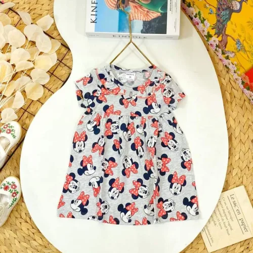 Đầm nữ cho bé gái in hình chuột minnie