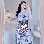 Đầm tiều thư form suông phối ren cổ họa tiết