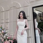 Đầm umi ôm xếp eo sát nách