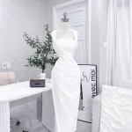 Đầm umi ôm xếp eo sát nách