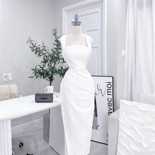 Đầm umi ôm xếp eo sát nách