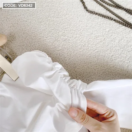 Đầm xoè trễ vai tay dài 2 màu