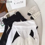 Đầm xoè trễ vai tay dài 2 màu