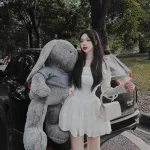 Đầm xoè trễ vai tay dài 2 màu