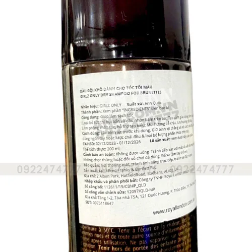 Dầu Gội Khô Girlz Only Anh Quốc 200ml Nhiều Mùi Hương