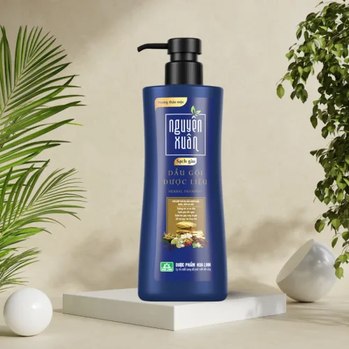 Dầu Gội Nguyên Xuân Dược Liệu Sạch Gàu 450ml - Xanh Dương Đậm