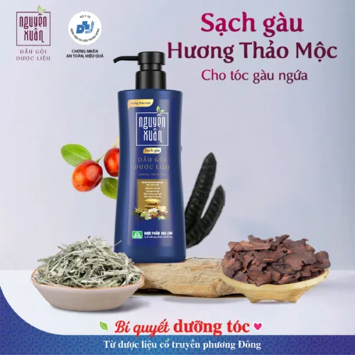 Dầu Gội Nguyên Xuân Dược Liệu Sạch Gàu 450ml - Xanh Dương Đậm