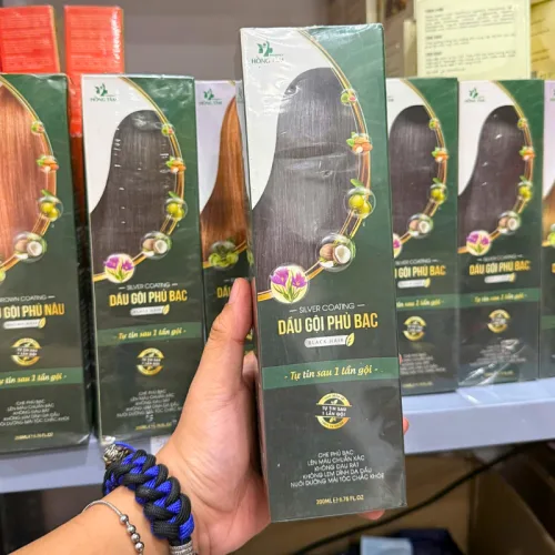 Dầu Gội Phủ Bạc Hồng Tâm Màu Đen 200ml