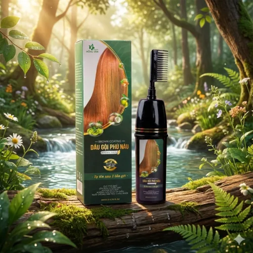 Dầu Gội Phủ Bạc Hồng Tâm Màu Nâu 200ml