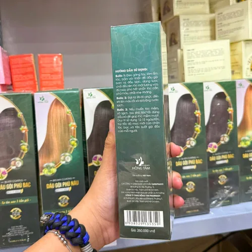 Dầu Gội Phủ Bạc Hồng Tâm Màu Nâu 200ml