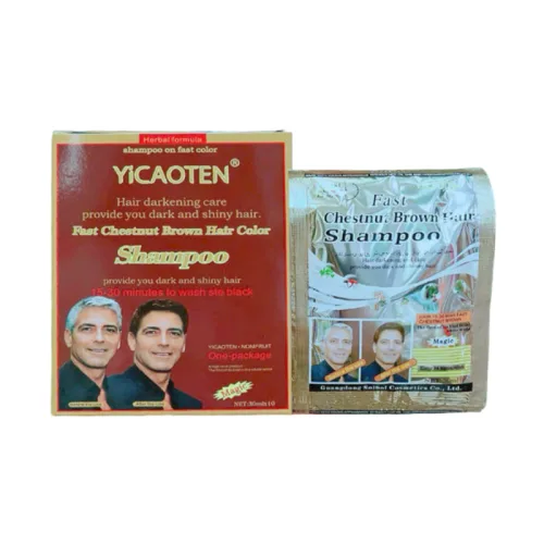 Dầu Gội Phủ Bạc Yicaoten Màu Nâu Hộp 10gói