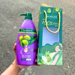 Dầu Gội Xả Palmolive Naturals Silky Straight Chiết Xuất Dầu Olive 600ml