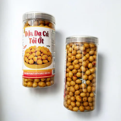 Đậu Phộng Da Cá Tỏi Ớt Thơm Ngon 500g Hộp