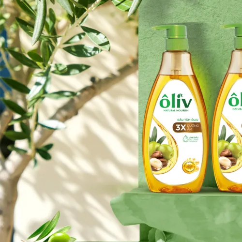 Dầu Tắm Ôliu Ôliv 3x Dưỡng Ẩm 650ml - Tặng Dầu Gội Ôliu Giúp Giảm Gãy Rụng Tóc