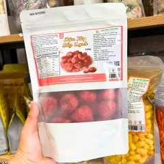 Dâu Tây Sấy Lạnh 200g - Dâu Tây Sấy Thăng Hoa Túi Zip Trắng Sữa